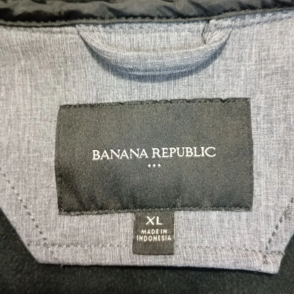 Banana Republic XL Gray Hooded Jacket With Full Zip & Pockets